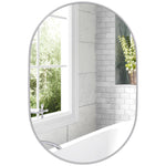 Oval Bathroom Mirror, Modern Wall Mirror Aluminium Frame