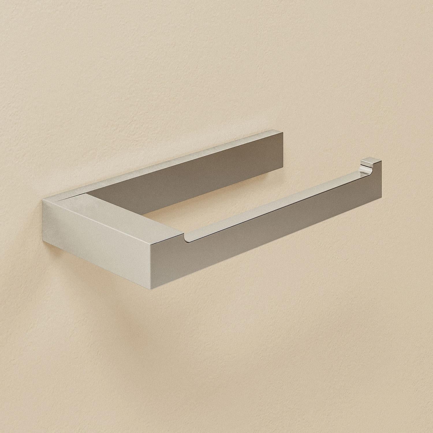 Toilet Roll Holder, Silver Gloss Wall-mounted 8,5 Cm Collection The Grid