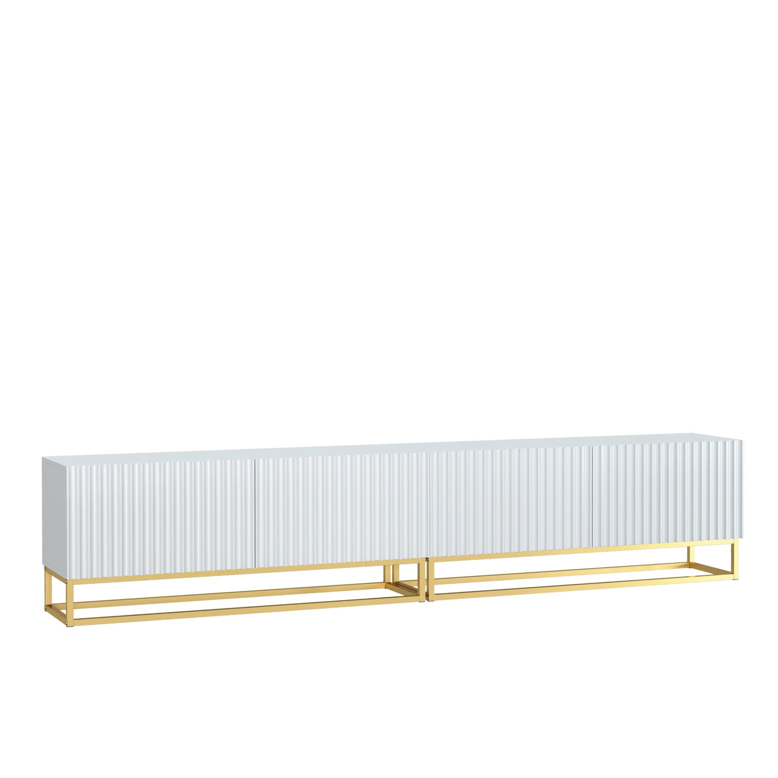 Ripple Duo Tv Unit 200cm - Fluted Design | White