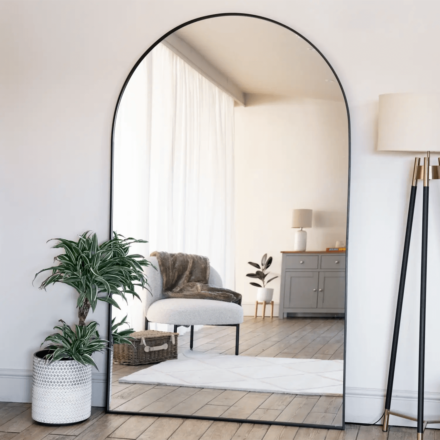 Akiko - Black Metal Arched Mirror | 200cm x 120cm