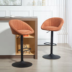 Swivel Bar Stools Set Of 2 Height Adjustable Bar Chairs | Orange