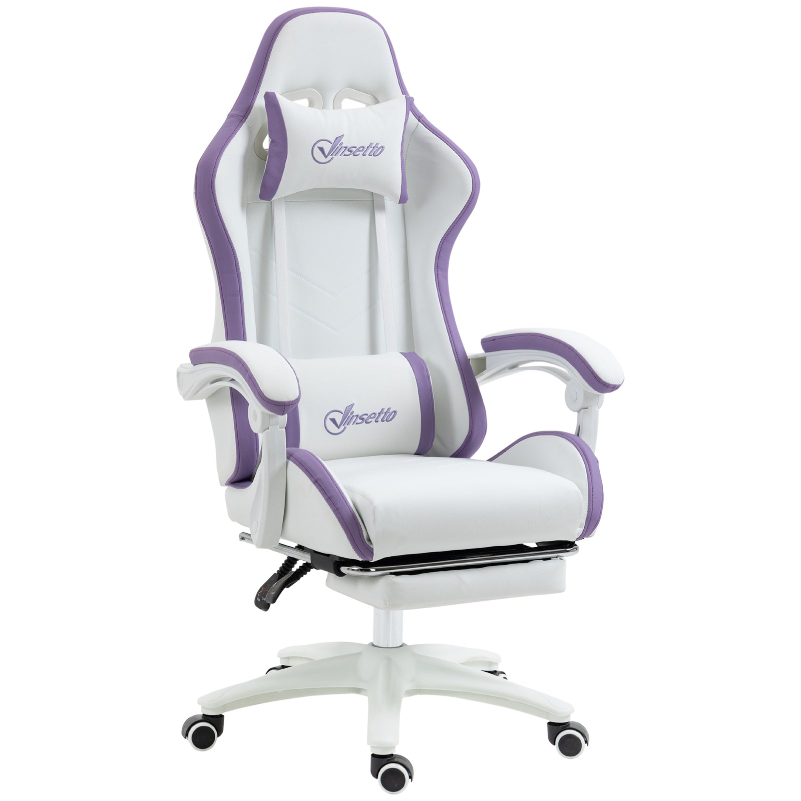 Reclining Pu Gaming Chair W/ Headrest | Purple