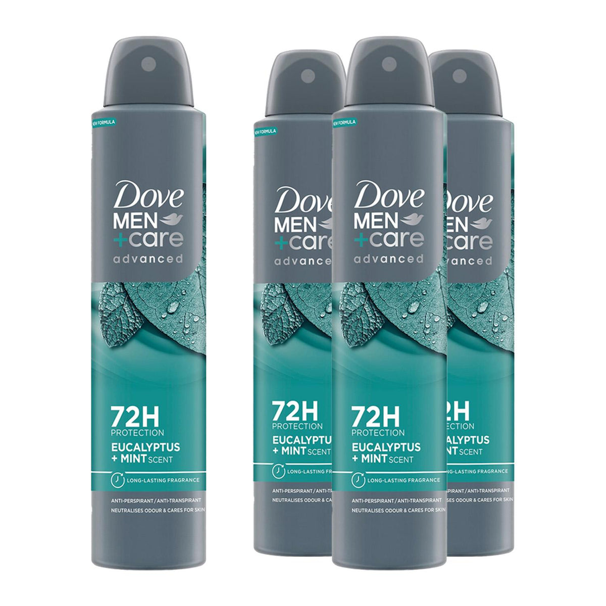 Advanced Anti-perspirant Deodorant Spray Eucalyptus + Mint, 4x200ml | Set of 4