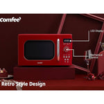 800w 20l Retro Microwave Oven With Led Display | Red