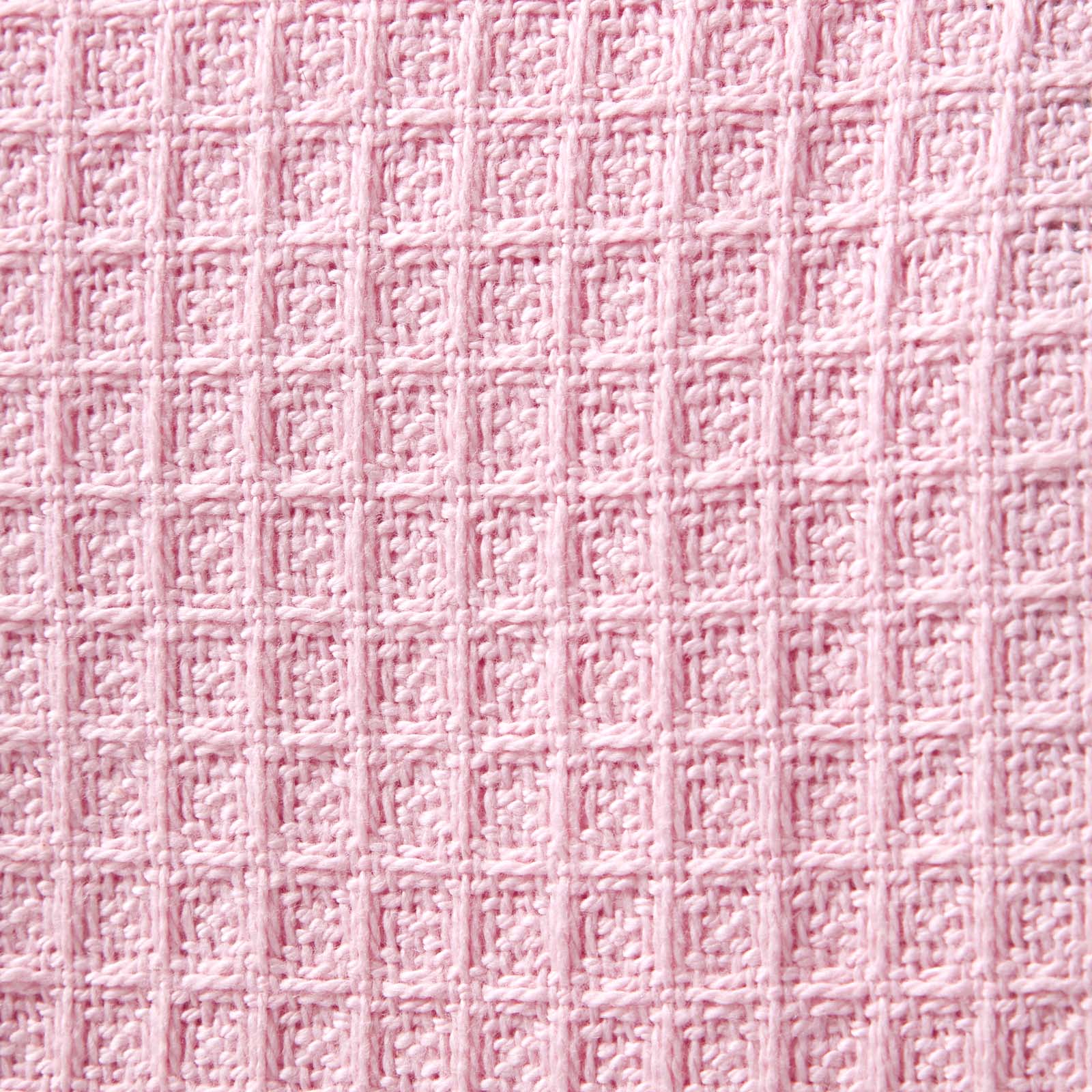 Organic Cotton Waffle Blanket/ Throw | 90cm x 112cm | Pink