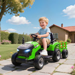 Ride On Tractor And Trailer, 12v Electric Ride On Tractor | Green