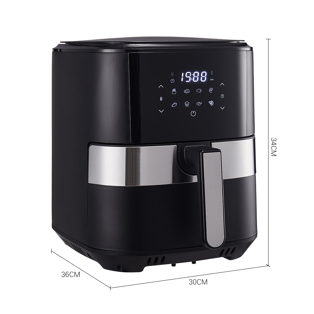 8l Smart Touch Air Fryer With 8 Cooking Programs, 60-minute Timer, And Adjustable Temperature Up To 200°c