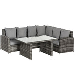 3 Pcs Outdoor Dining Rattan Sofa Set For Garden