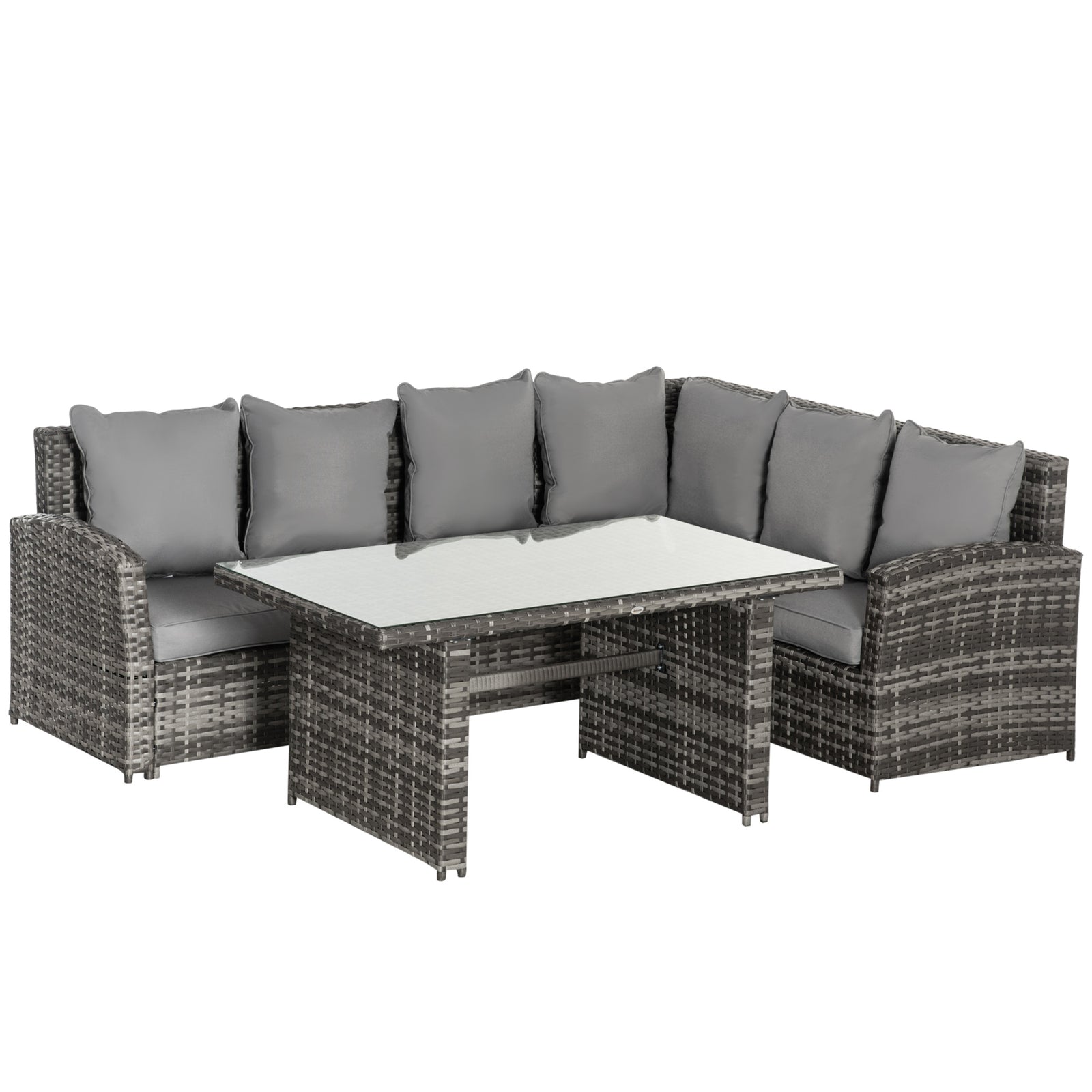 3 Pcs Outdoor Dining Rattan Sofa Set For Garden