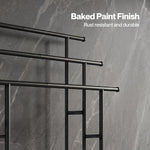 Towel Rail Metal Rack With Basket 3-tier Storage Anti-slip Foot Black | Black