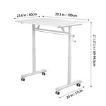 Manual Standing Height-adjustable Desk Computer Desk With Wheels | Medium