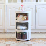 Cylindrical Multi-tiered Plastic Storage Drawer Unit | White