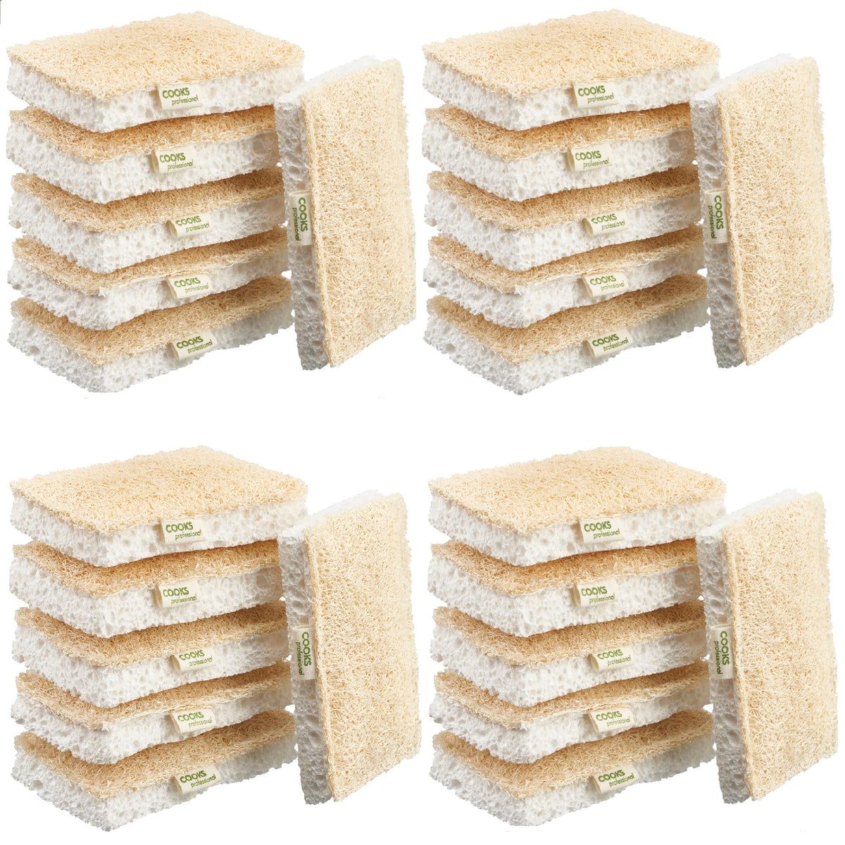 Eco Sponge Scouring Pad Set | Set of 24 | White