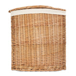 White Cotton Lined Light Steamed Corner Laundry Baskets | Small | White