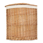 White Cotton Lined Light Steamed Corner Laundry Baskets | Large | White
