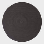 Handmade Woven Spiral Braided Rug | 150cm | Black & Grey