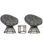 3pcs Rattan Wicker Bistro Set, Outdoor Garden Furniture Set