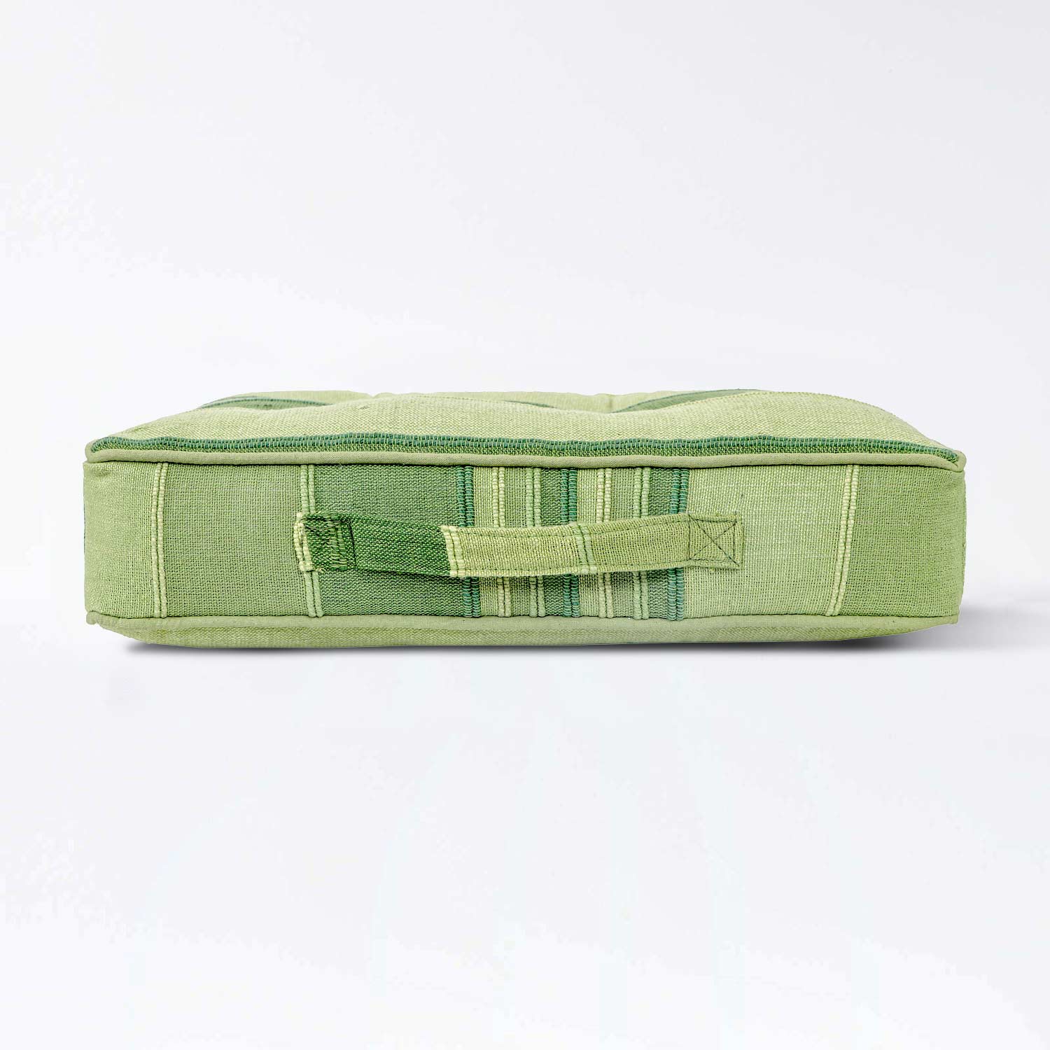 Morocco Striped Cotton Floor Cushion | 40cm x 40cm | Green
