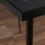 Square Outdoor Dining Table, Marble Effect Top | Black