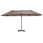 Double Canopy Offset Parasol W/ Steel Pole | Brown