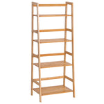 4-tier Ladder Bookcase Utility Shelf Diy Holder Bamboo
