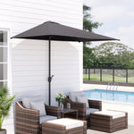 2.3m Half Round Parasol W/ Crank Handle