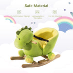 Kids Rocking Horse, Plush Ride-on Dinosaur Seat W/ Seat Safety Belt
