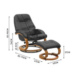 Ergonomic Executive Office Reclining Chair With Footstool | Black
