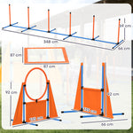 6 Pieces Dog Agility Equipment, Obstacle Training Course Kit, Orange