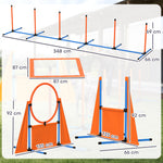 PawHut 7-piece Dog Agility Equipment, Obstacle Training Course Kit, Orange