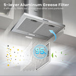 60cm Chimney Cooker Hood Wall Mounted Range Hood Extractor Hood With Led