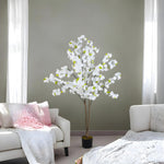 165cm Tall Artificial White Cherry Blossom Tree In Pot For Decoration