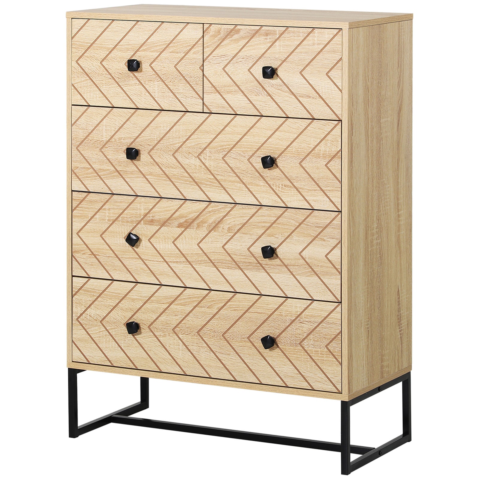 Chest Of 5 Drawers Storage Unit Anti Tip & Top
