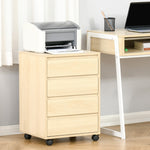 HOMCOM Mobile Vertical Filing Cabinet With 4 Drawers For Home