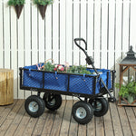 Garden Cart With Removable Liner, Quick-release Sides | Blue
