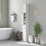 HOMCOM Tall Bathroom Cabinet With Drawer And Adjustable Shelves, White