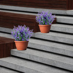 Dyzi Artificial Lavender Topiary Flowers Weatherproof Bushes With Spike