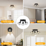 Emitto 3-way Spotlight Ceiling Light Adjustable Vintage Black E14 Metal Fixture