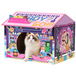 Cardboard Cat House With Scratching Board & Catnip, Gaming Style