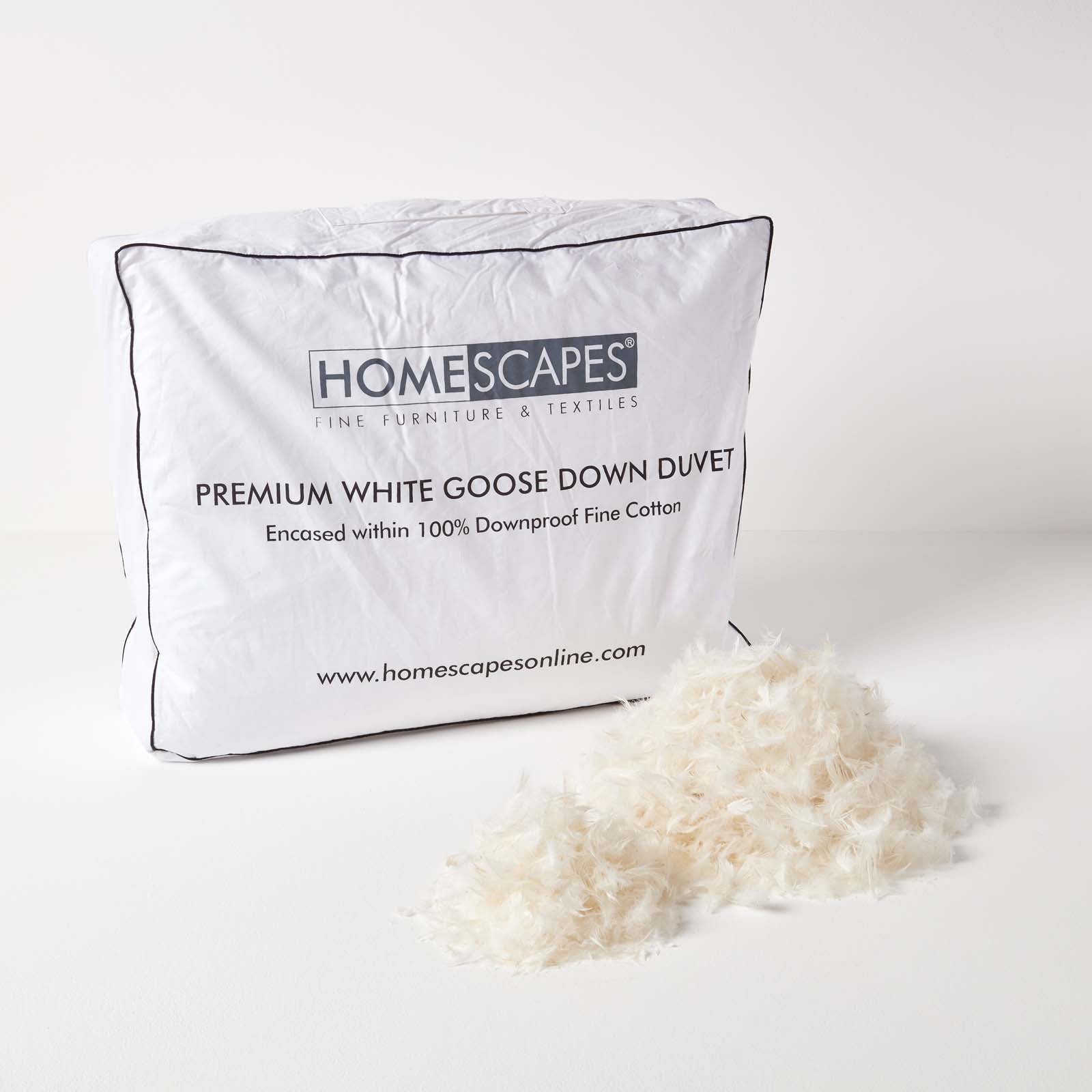 Premium White Goose Down 4.5 Tog Summer Duvet | Super King | White