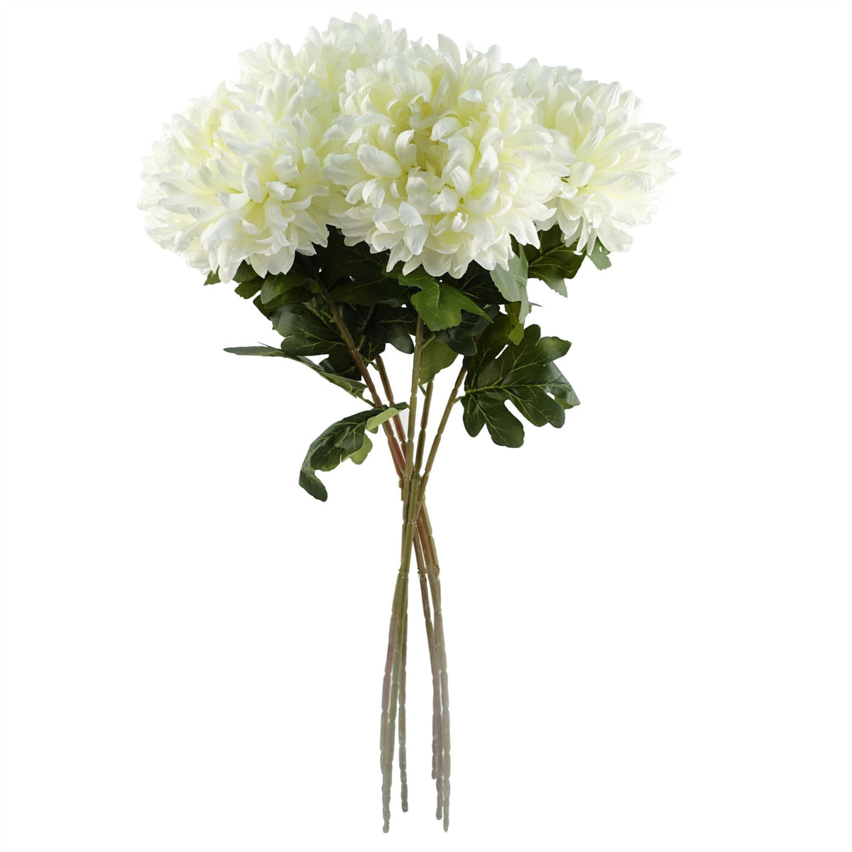 Pack Of 6 X 75cm Artificial Extra Large Reflex Chrysanthemum White