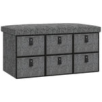 Shoe Bench With Seat, Shoe Storage Bench With Fabric Drawers | One Size | Dark Gray