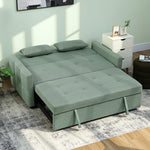 2 Seater Sofa Bed, Convertible Pull Out Bed Settee | Green