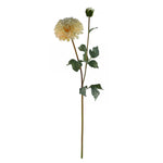 6 X Dhalia Pompom Artificial Flowers Cream