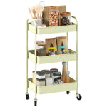 3 Tier Rolling Utility Cart With 3 Mesh Basket | One Size | Green