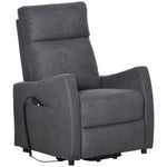HOMCOM Power Lift Chair Fabric Electric W/ Side Pocket Grey