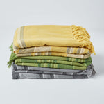 Cotton Morocco Striped Throw | 225cm x 255cm | Grey