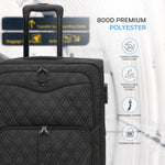 Large  29.5" Lightweight 4 Wheel 800d Soft Case Quilted Suitcases Set Of 3 Anti Crack - Cabin & Hold Luggage 100+ Airlines Approved | Large | Black