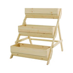 3-tier Wooden Planter Box With Drainage Holes | Natural