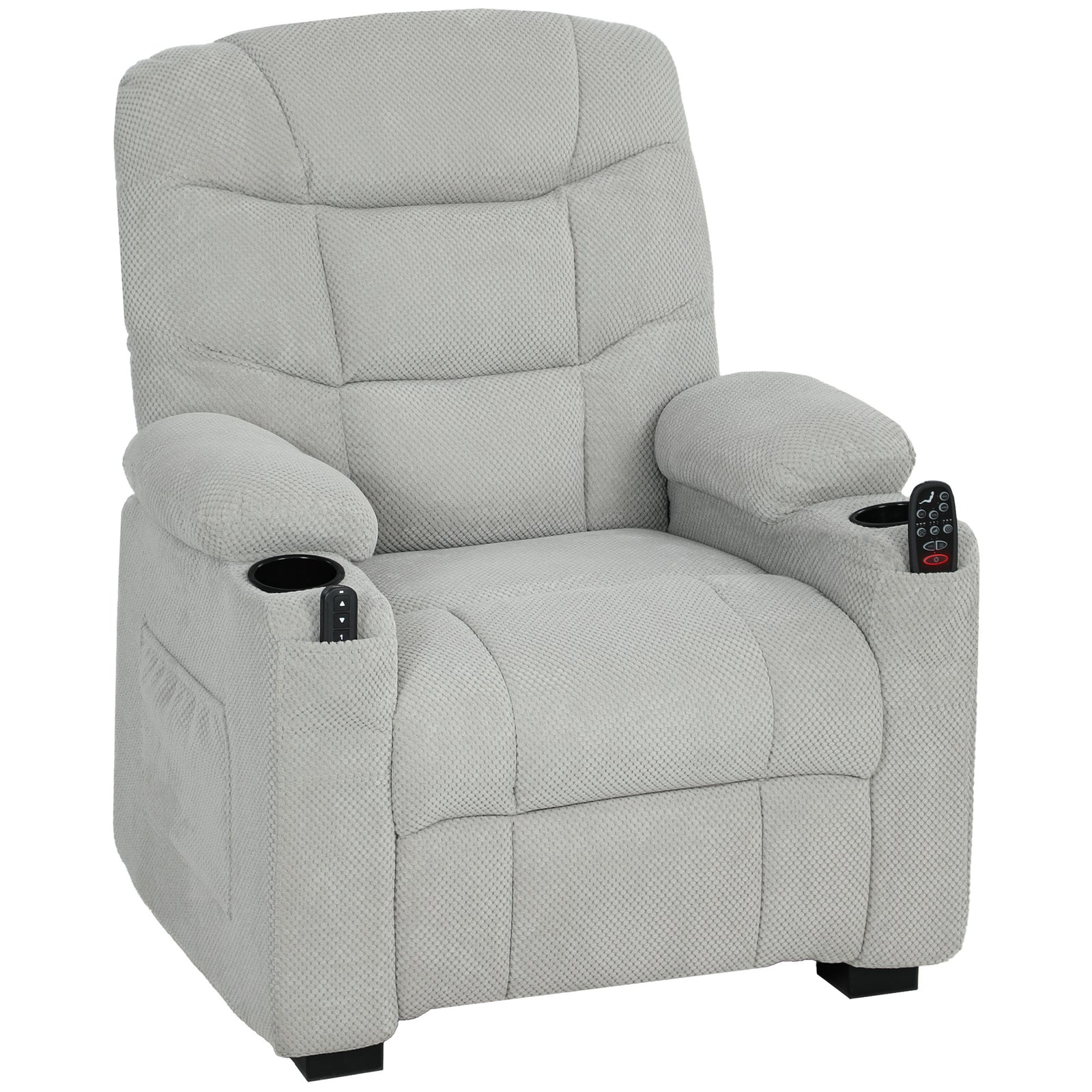 Electric Massage Recliner Armchair With Heat, Reclining Chair | Grey